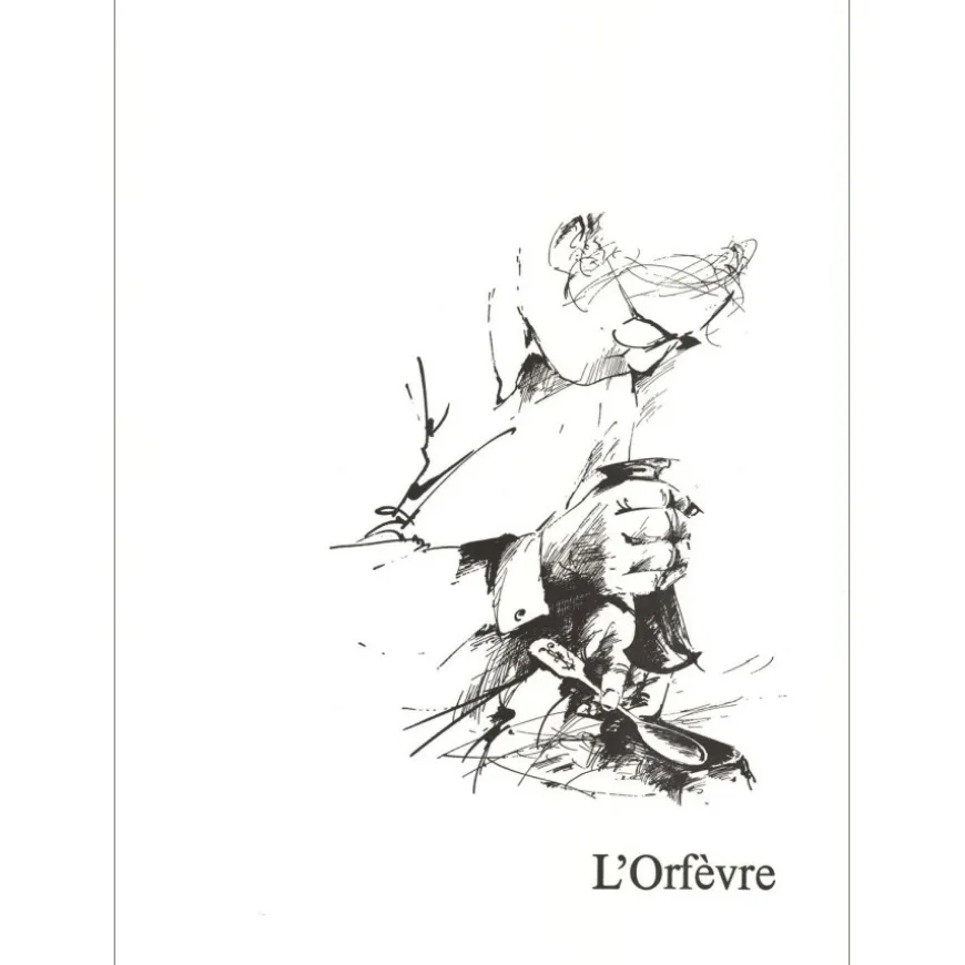 POULET Raymond - Lithographie originale "L'Orfèvre" 37x27cm - 1984