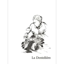 POULET Raymond - Lithographie originale "La Dentellière" 37x27cm - 1984