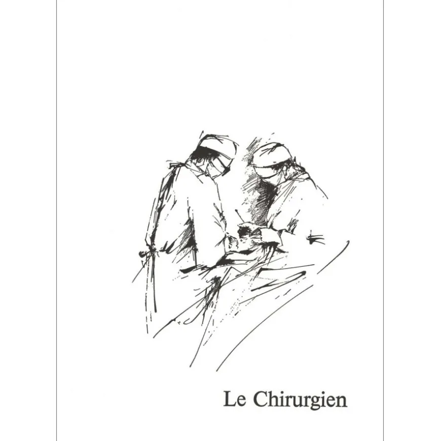 POULET Raymond - Lithographie originale "Le Chirurgien" 37x27cm - 1984