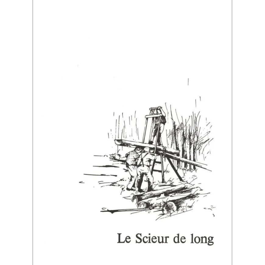 POULET Raymond - Lithographie originale "Le Scieur de Long" 37x27cm - 1984
