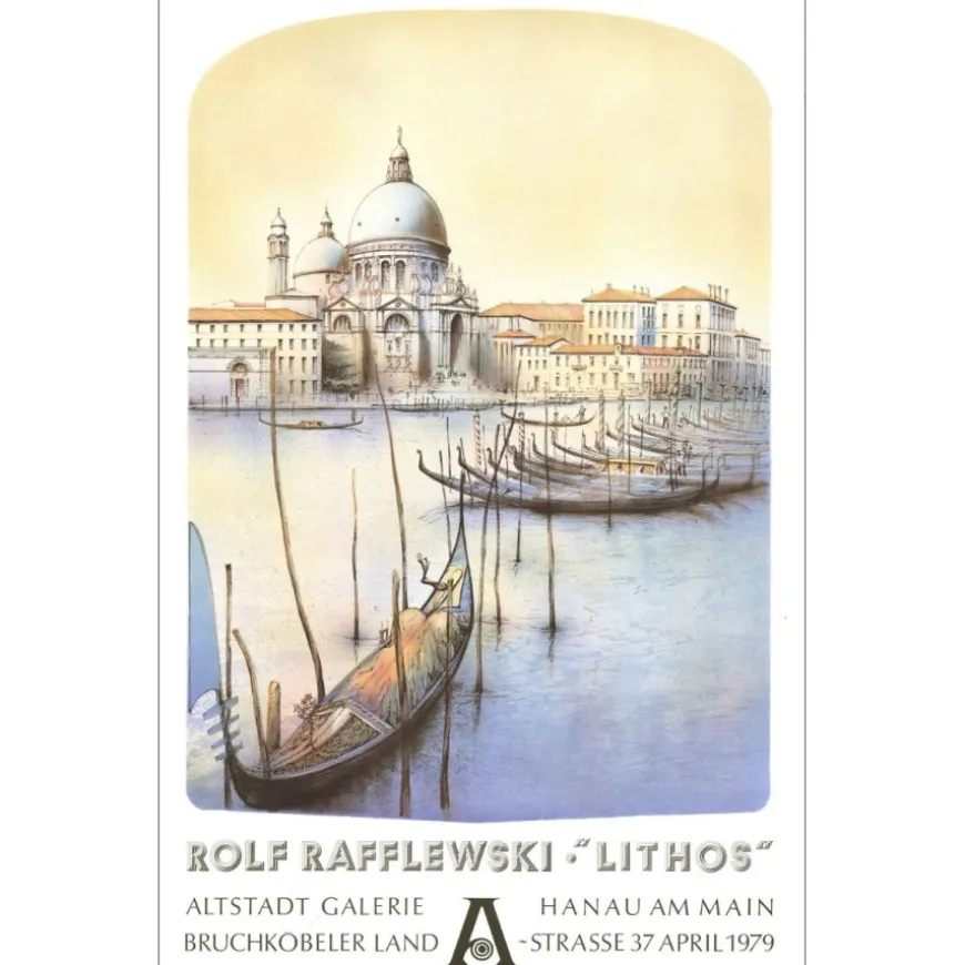 RAFFLEWSKI Rolf - Lithographie "Exposition Aldstadt Galerie, Hanau Am Main" 87x56cm - 1979