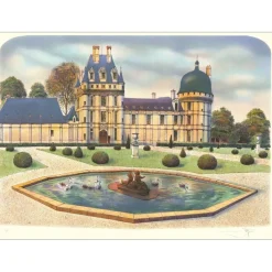 RAFFLEWSKI Rolf - Lithographie originale "Château de Valençay" 54x75cm - Ex 1/250