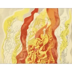 RATTNER Abraham - Lithographie originale "Composition, le feu" 35x26cm - 1937