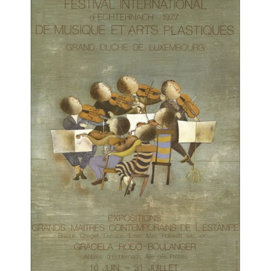 RODO BOULANGER Graciela - Lithographie "Exposition Abbaye d'Echternach, Luxembourg" 77x55cm - 1977