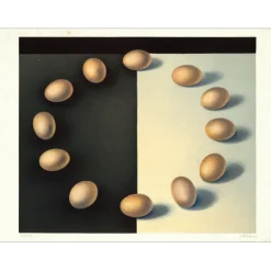 ROHNER Georges - ROHNER Georges Lithographie originale "Les œufs" 55x73cm