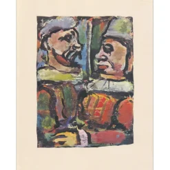 ROUAULT Georges - Héliogravure "Les jeux tétus" 42x33cm - 1943