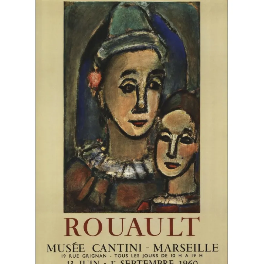 ROUAULT Georges - Lithographie "Exposition Musée Cantini, Marseille" 76x53cm - 1960