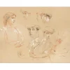 ROYER Henri-Paul - Dessin original "Portraits de femmes" 43x56cm