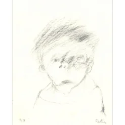 RUSTIN Jean - Lithographie "Portrait de jeune homme" 21x16cm - 1998