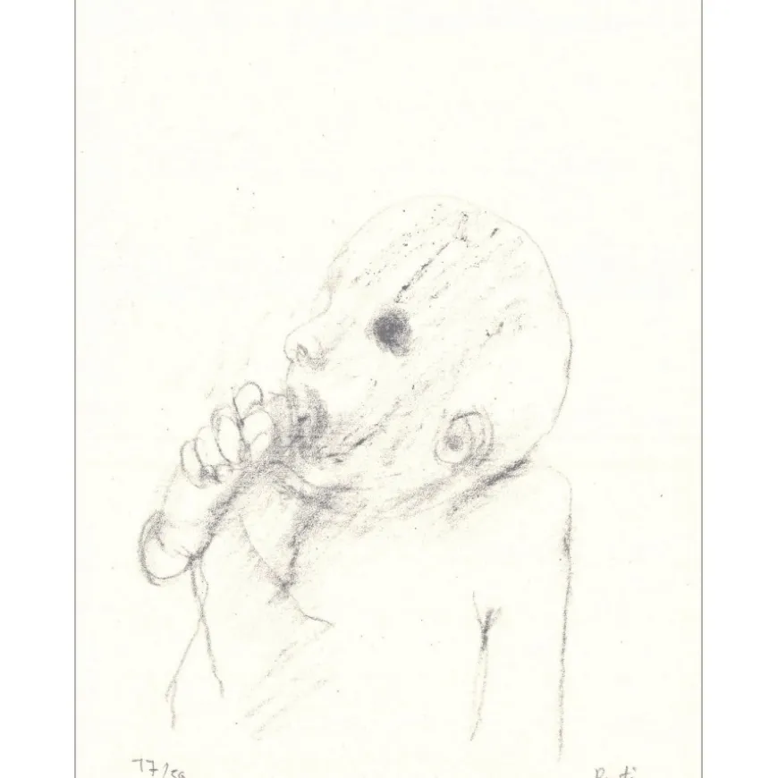 RUSTIN Jean - Lithographie "Personnage" 21x16cm - 1998