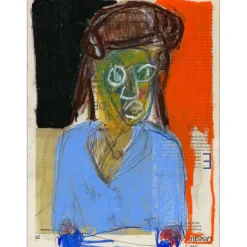 SAAM Jérôme - Dessin original au pastel sur papier "Le jour ou l'oiseau..." 30x23cm