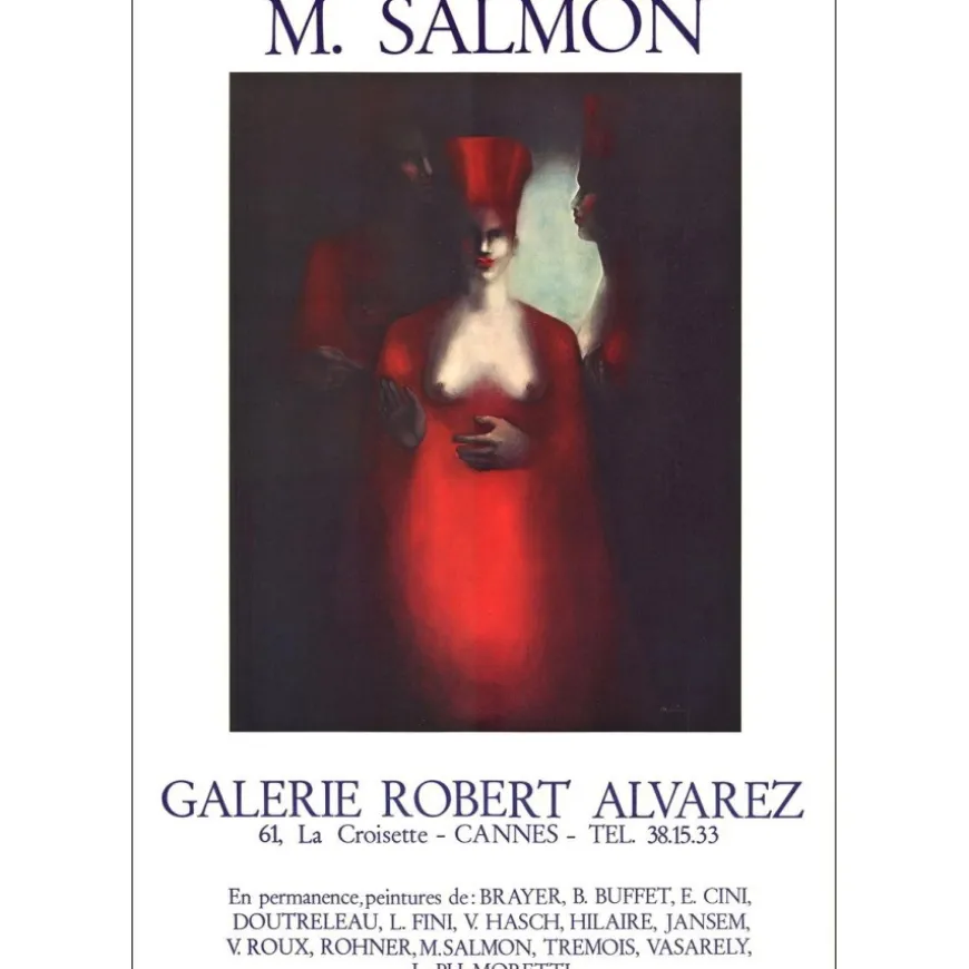 SALMON Michèle - Affiche Lithographique "Cardinal" 61x42cm