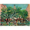 SAVARY Robert - Lithographie originale "Grasse, La place aux arbres" 61x81cm