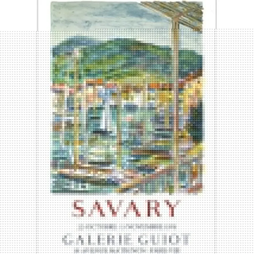 SAVARY Robert - Lithographie "Exposition Galerie Guiot, Paris" 73x49cm - 1976