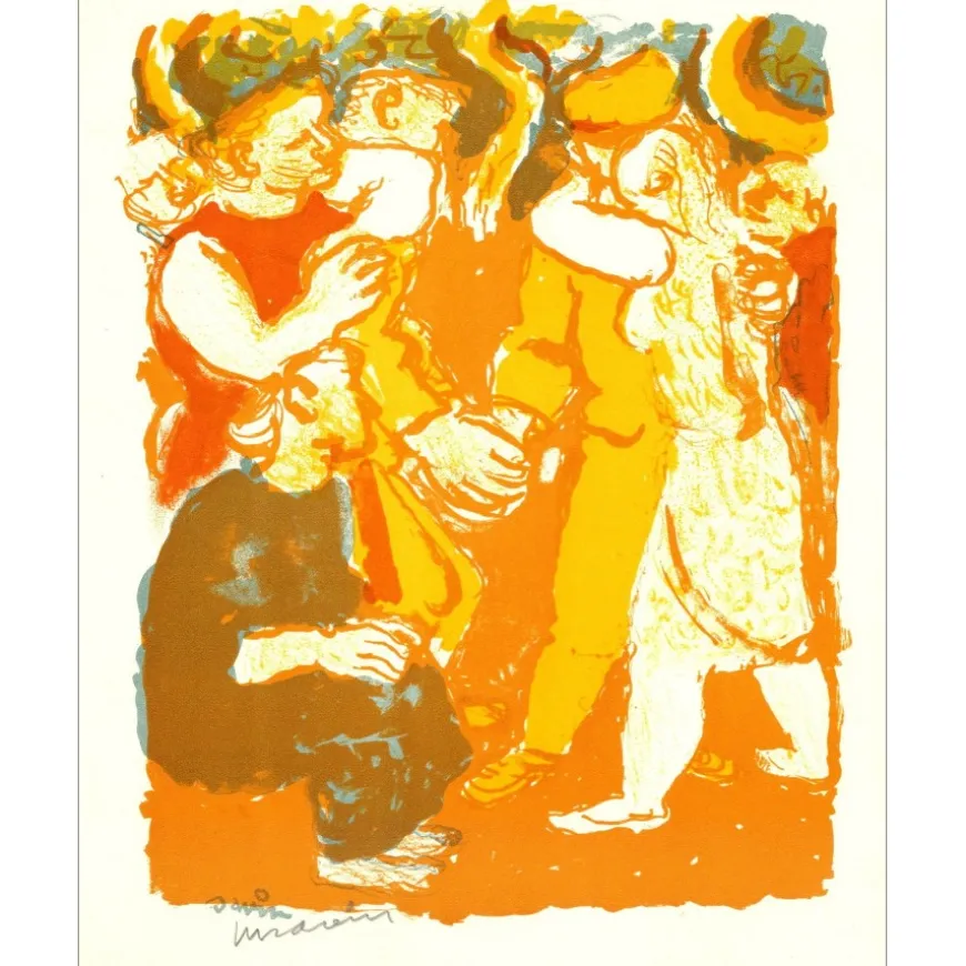 SAVIN Maurice - Lithographie originale "La Fête" 27x21cm - 1963