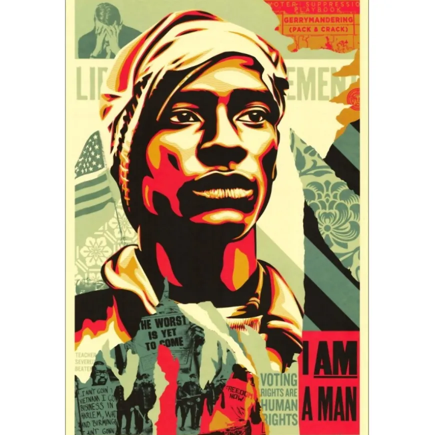 SHEPARD FAIREY (OBEY) - Sérigraphie "VOTING RIGHTS ARE HUMAN RIGHTS" 91x61cm