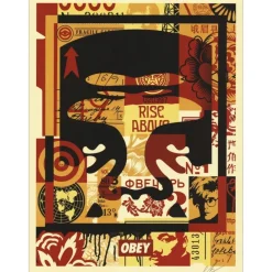SHEPARD FAIREY (OBEY) - Sérigraphie "FACE COLLAGE 03" 61x45cm