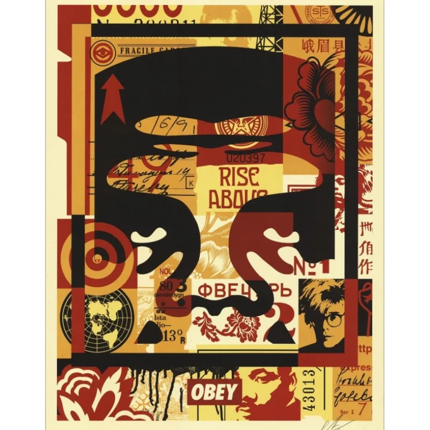 SHEPARD FAIREY (OBEY) - Sérigraphie "FACE COLLAGE 03" 61x45cm
