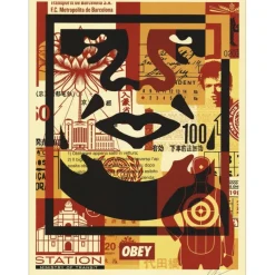 SHEPARD FAIREY (OBEY) - Sérigraphie "FACE COLLAGE 02" 61x45cm