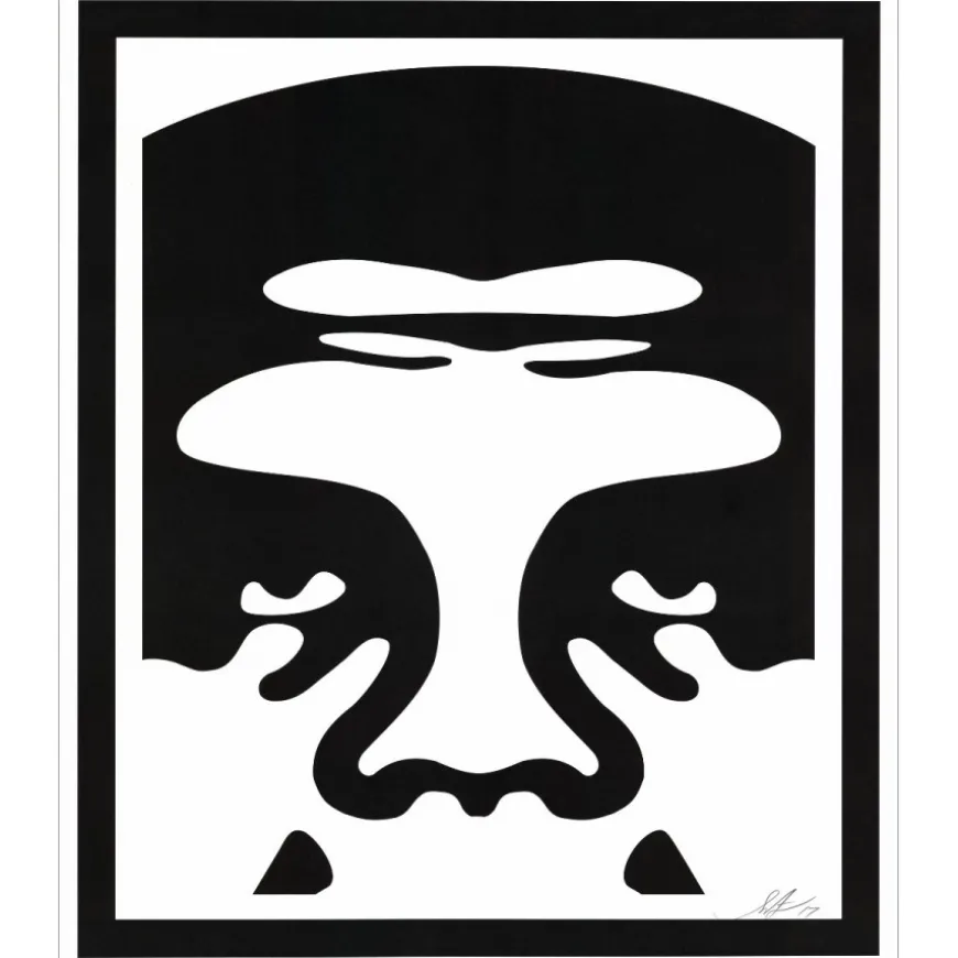 SHEPARD FAIREY (OBEY) - Sérigraphie "FACE WHITE 03" 76x63cm