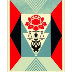 SHEPARD FAIREY (OBEY) - Sérigraphie "CULTIVATE JUSTICE (BLUE)" 61x46cm - 2021
