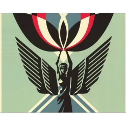 SHEPARD FAIREY (OBEY) - Sérigraphie "LOTUS ANGEL" 91x61cm