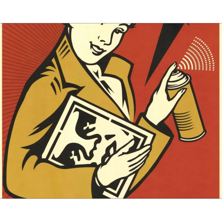 SHEPARD FAIREY (OBEY) - Sérigraphie "OBEY STAY UP GIRL" 91x61cm
