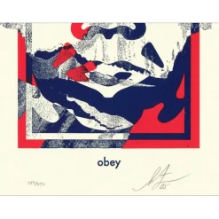 SHEPARD FAIREY (OBEY) - Sérigraphie Letterpress "Torn Icon" 33x26cm - 2025