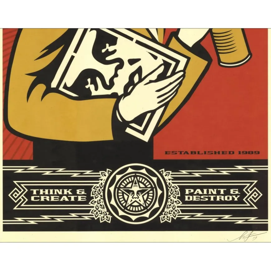 SHEPARD FAIREY (OBEY) - Sérigraphie "OBEY STAY UP GIRL" 91x61cm