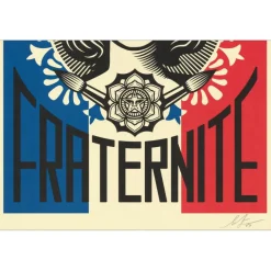 SHEPARD FAIREY (OBEY) - Sérigraphie "LIBERTÉ ÉGALITÉ FRATERNITÉ" 91x61cm