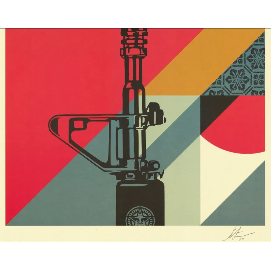 SHEPARD FAIREY (OBEY) - Sérigraphie "AR15 Lilly" 91x61cm