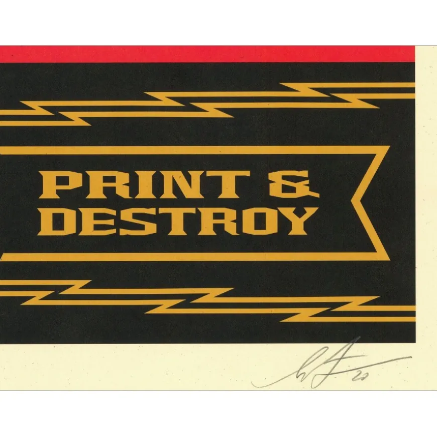SHEPARD FAIREY (OBEY) - Sérigraphie "PRINT AND DESTROY" 91x61cm