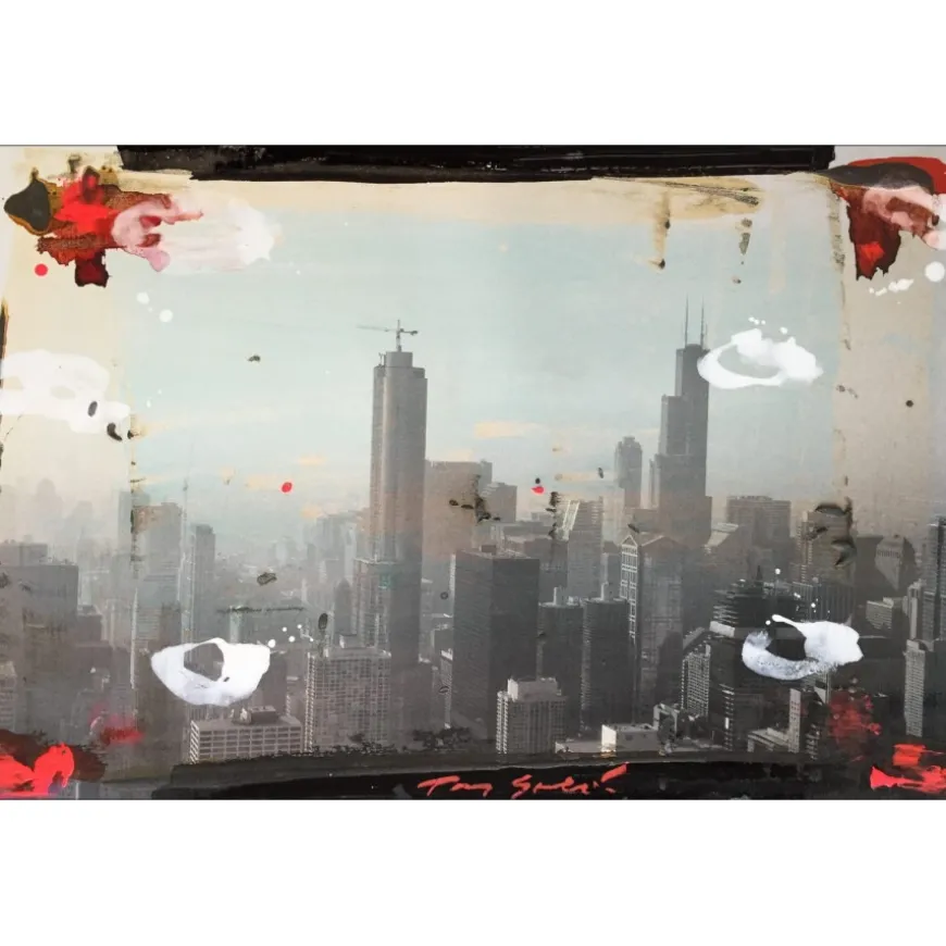 SOULIÉ Tony - Peinture et photographie " CHICAGO SKYSCRAPERS " 60x90cm