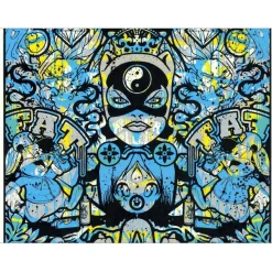 Speedy Graphito - HPM Acrylique et sérigraphie (unique) "Urban Karma" 76x49cm - 2017