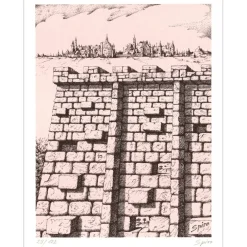SPIRO Georges - Lithographie "Le mur" 32x25cm - 1971