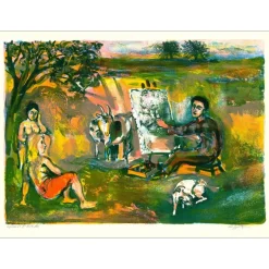 SPITZER Walter - Lithographie originale "Le peintre" 48x65cm