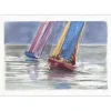SUIRE-VERLEY Olivier - Aquarelle originale "Bateaux en mer" 50x65cm
