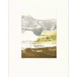 TERCINET LEVIN Nicole - Gravure originale "Les monts de la pluie" 38x28cm - 1986
