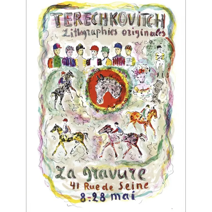 TERECHKOVITCH Kostia - Lithographie "Exposition Lithographies, Gravures, Paris" 66x48cm