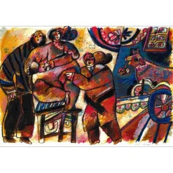 TOBIASSE Théo - Lithographie originale "Portrait de famille en Galilée" 61x91cm