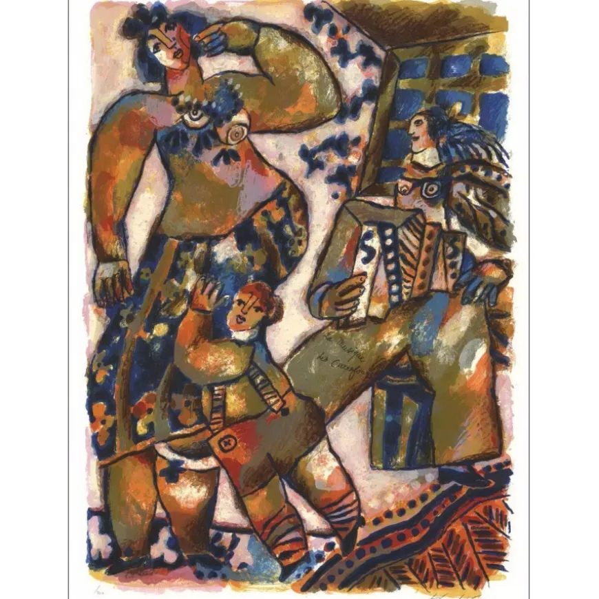 TOBIASSE Théo - Lithographie originale "La musique des carrefours" 76x56cm