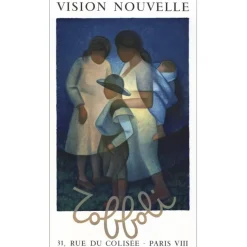 TOFFOLI Louis - Affiche en Lithographie originale "La famille, Espoir" 90x51cm - 1977