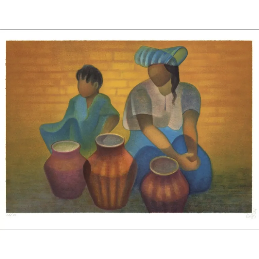 TOFFOLI Louis - Lithographie originale "Le marché Persan" 56x76cm - 1992