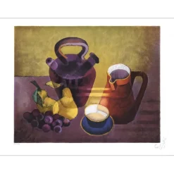 TOFFOLI Louis - Lithographie originale "Nature Morte" 38x51cm - 1996