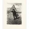 TOPOR Abram - Lithographie originale "Pêcheur" 43x33cm