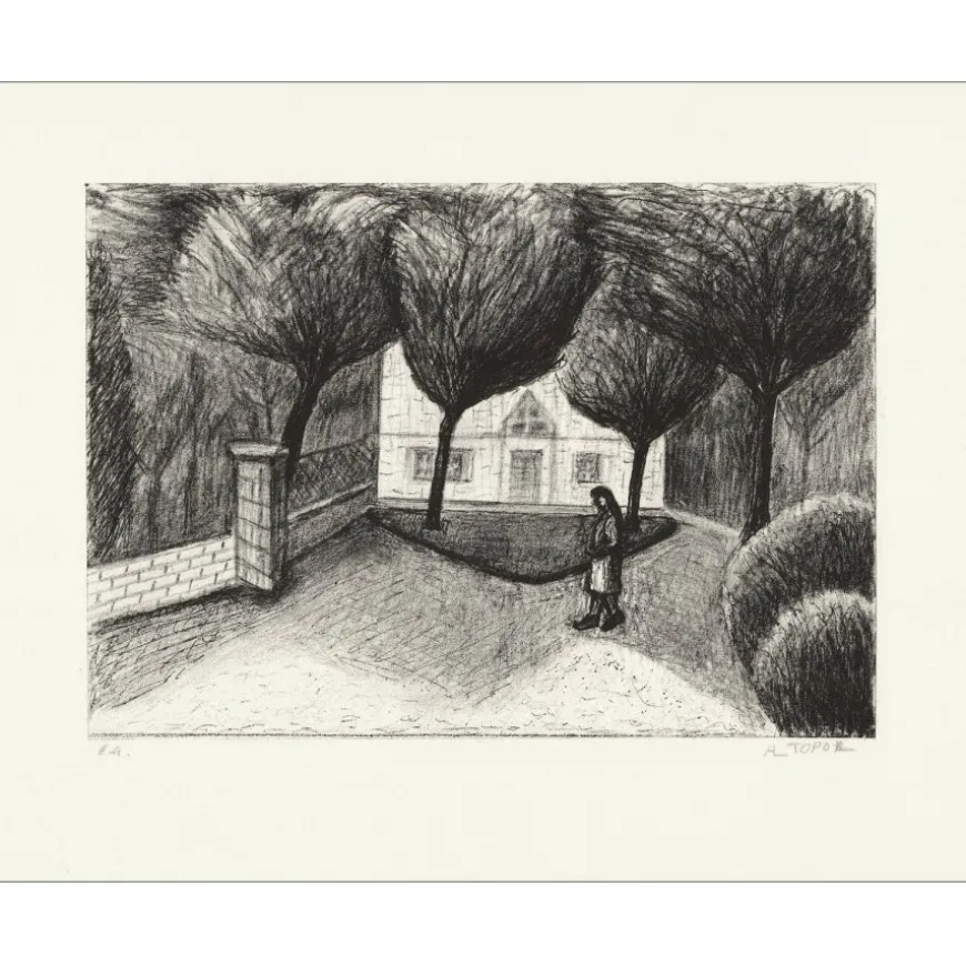 TOPOR Abram - Lithographie originale "La promenade" 31x39cm