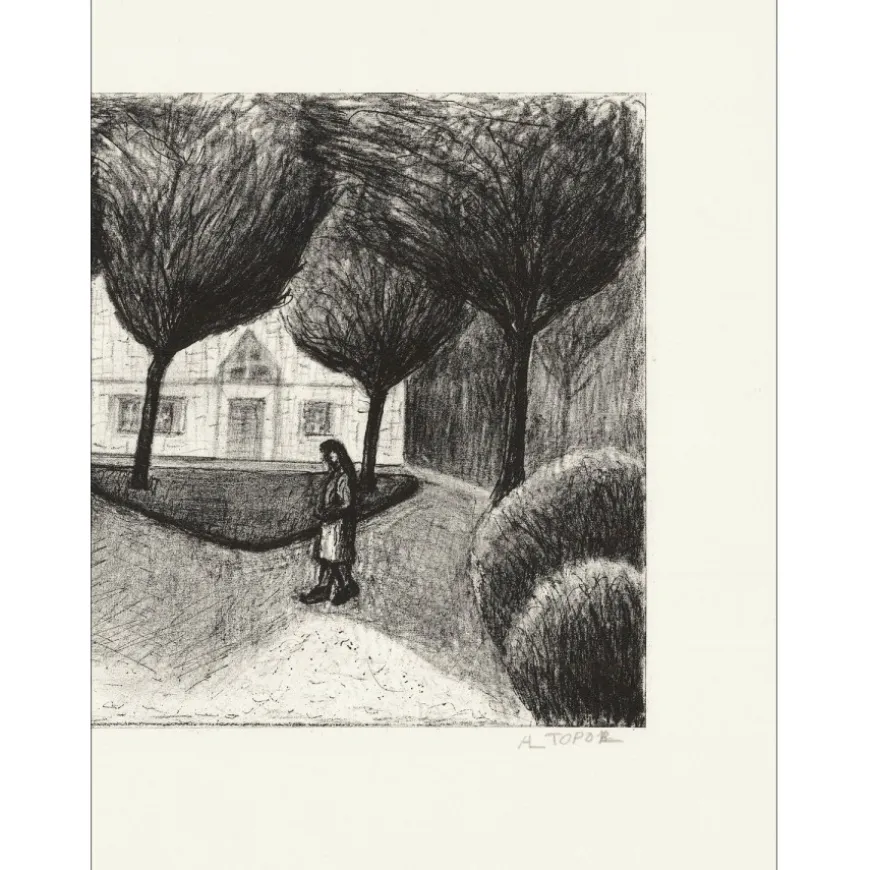 TOPOR Abram - Lithographie originale "La promenade" 31x39cm