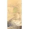 TOUCHAGUES Louis - Dessin original "Gondole à Venise" 54x26cm