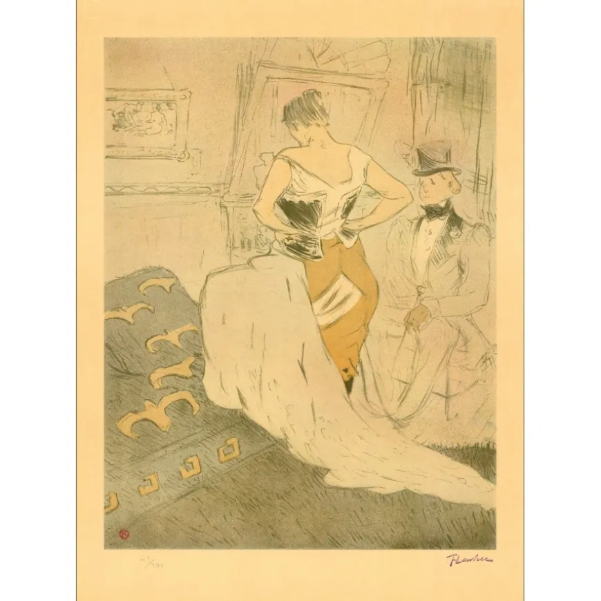 TOULOUSE-LAUTREC Henri - Lithographie "Conquête de passage" 76x54cm
