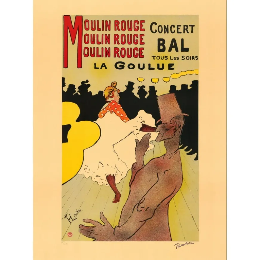 TOULOUSE-LAUTREC Henri - Lithographie "Moulin Rouge La Goulue" 76x54cm